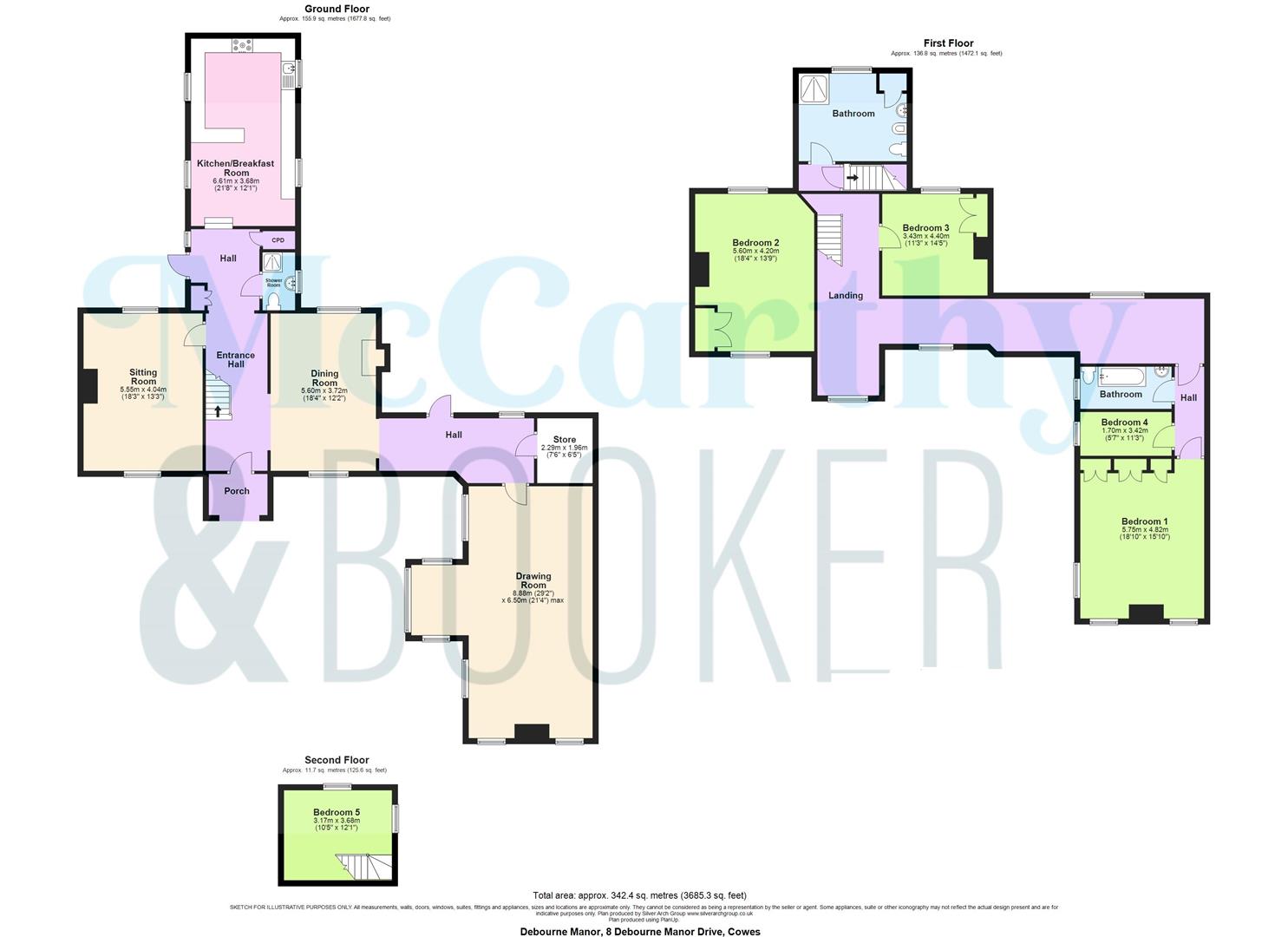 STUNNING PERIOD HOME - Debourne Manor Road, Cowes. floorplan